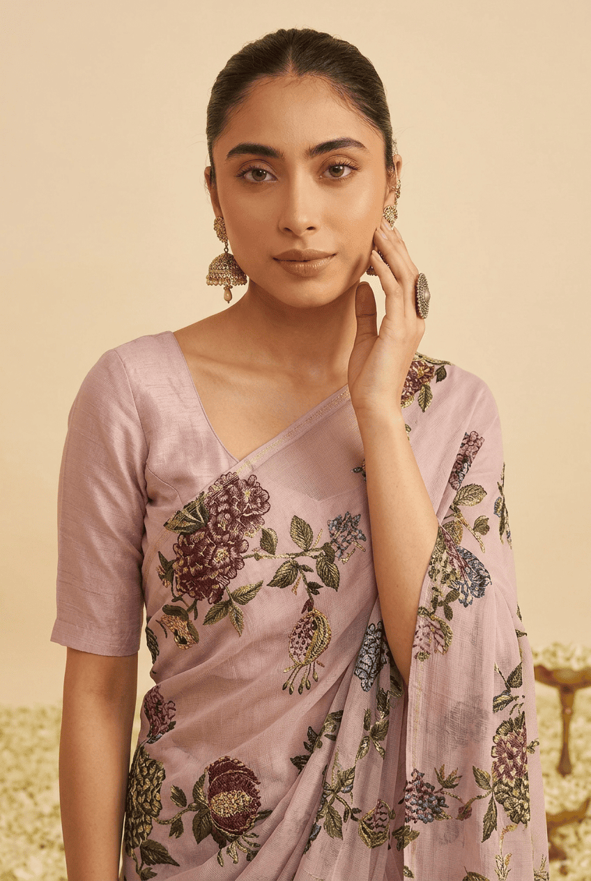 Printed chiffon Saree