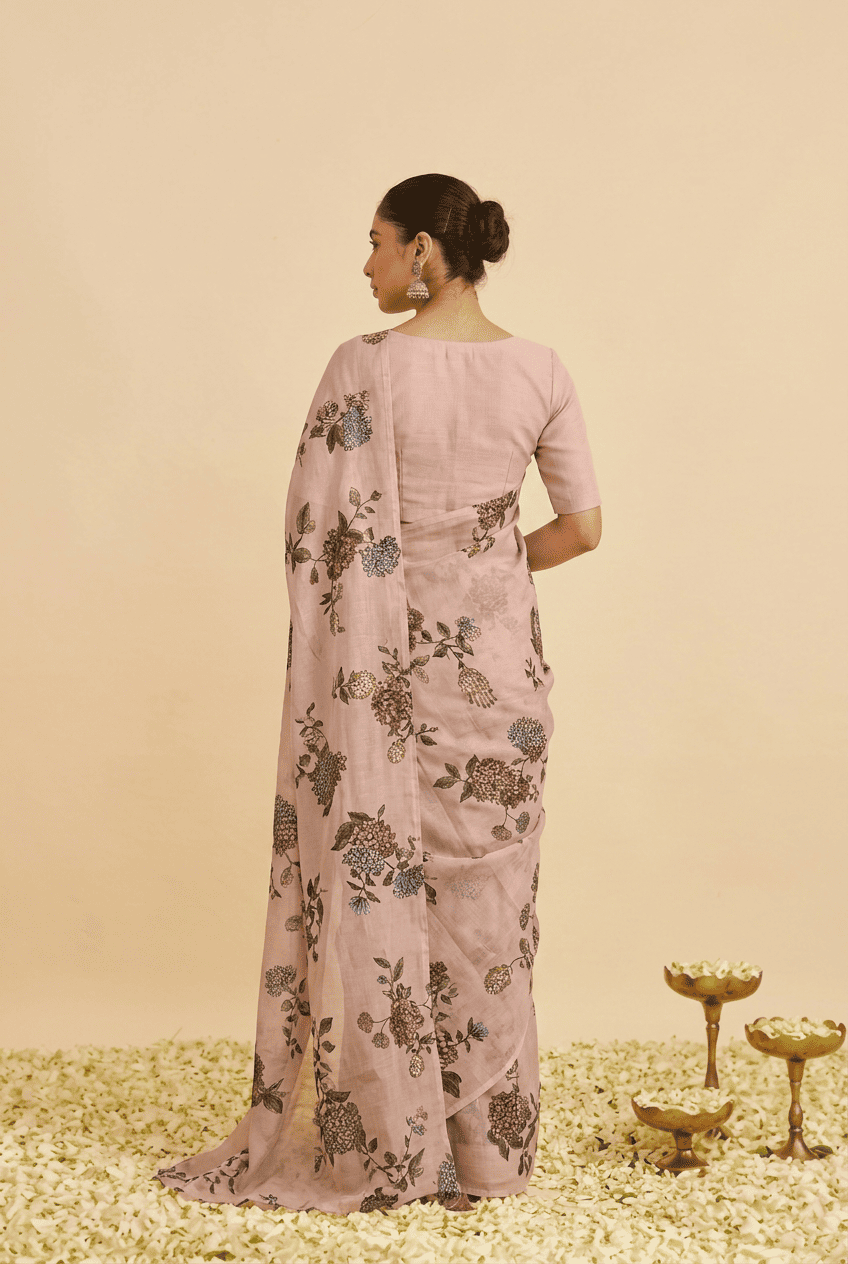 Printed chiffon Saree