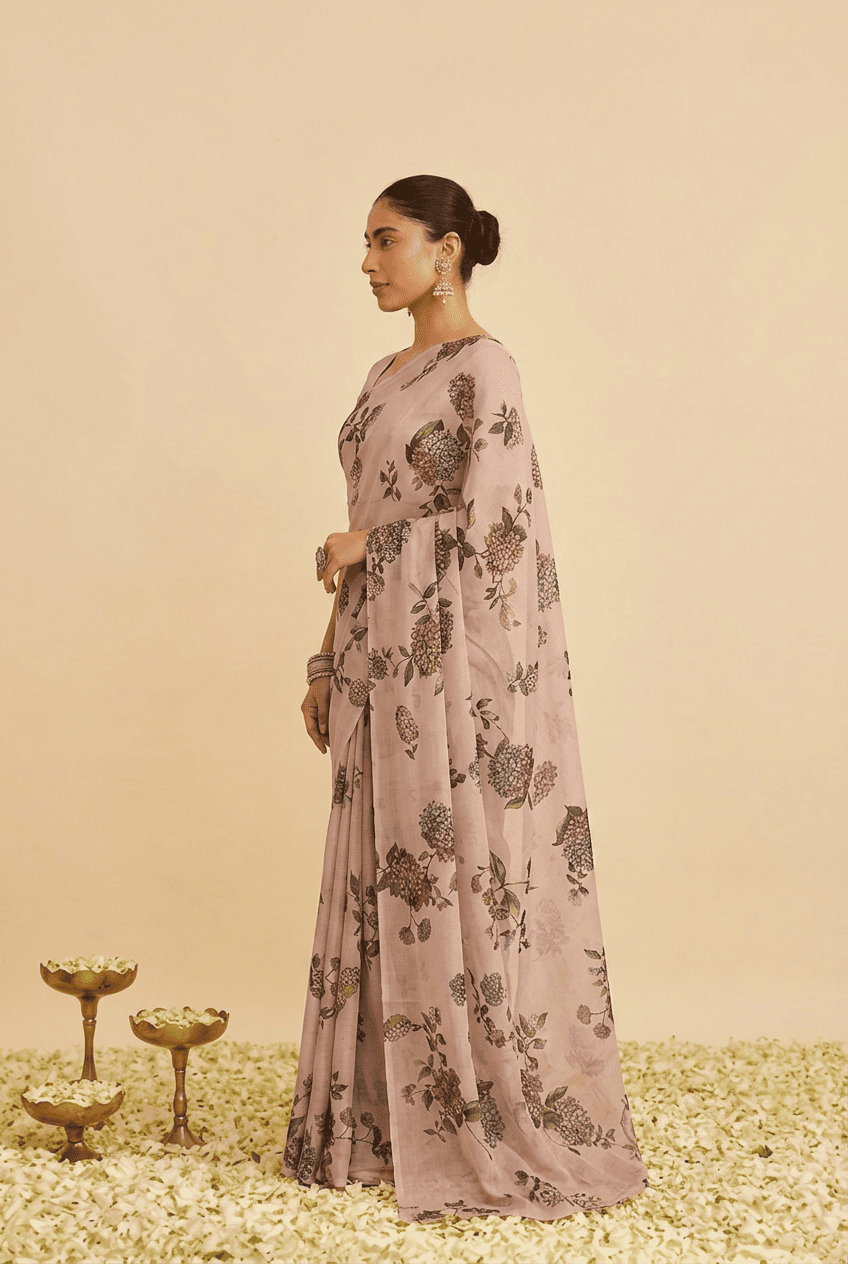 Printed chiffon Saree