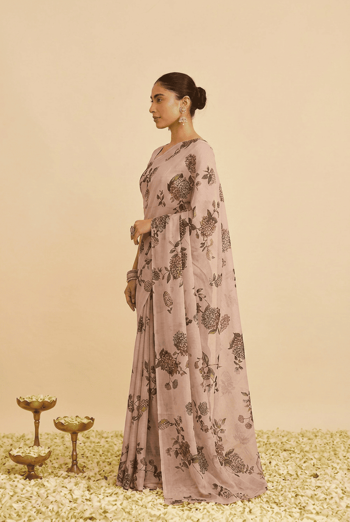 Printed chiffon Saree