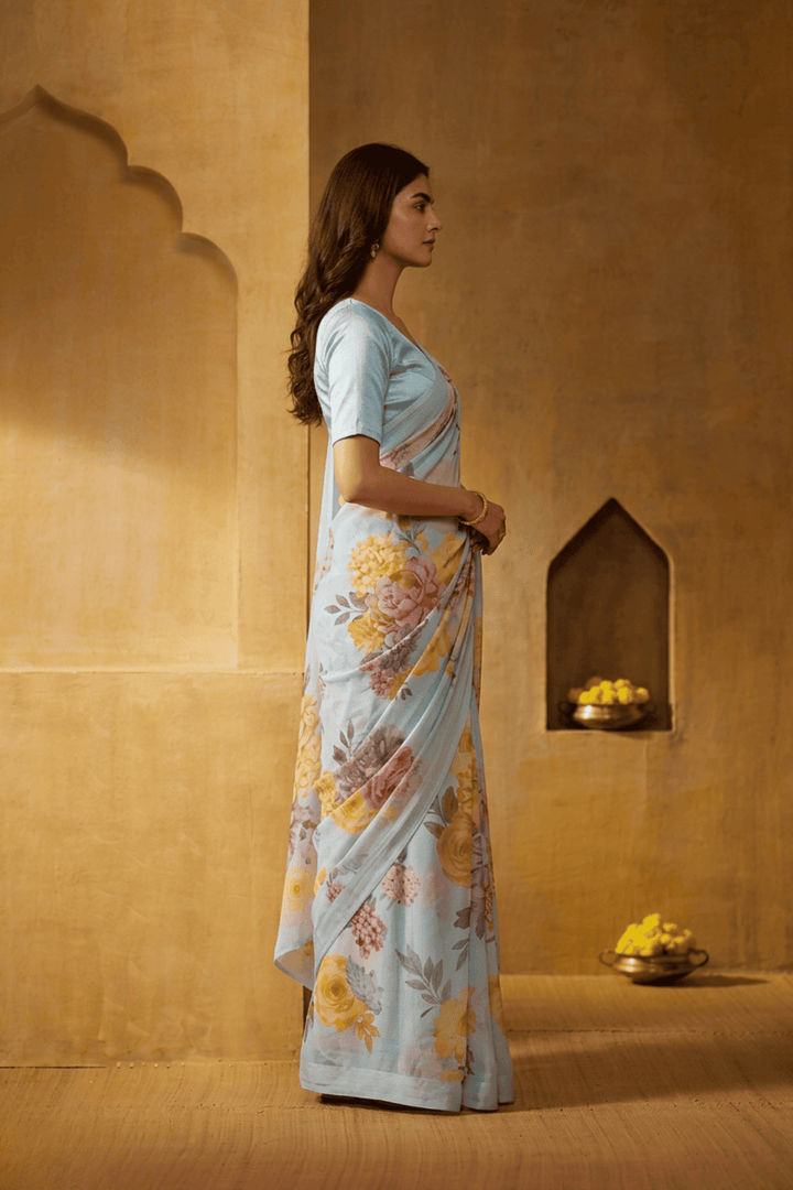 Printed chiffon Saree