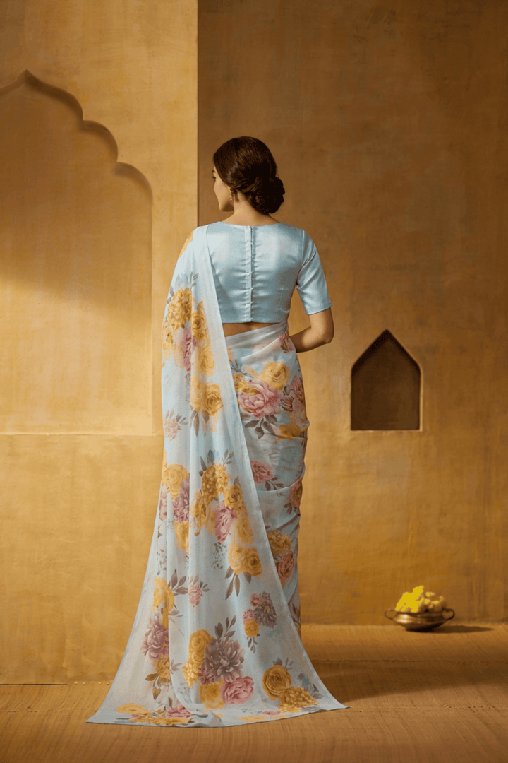 Printed chiffon Saree