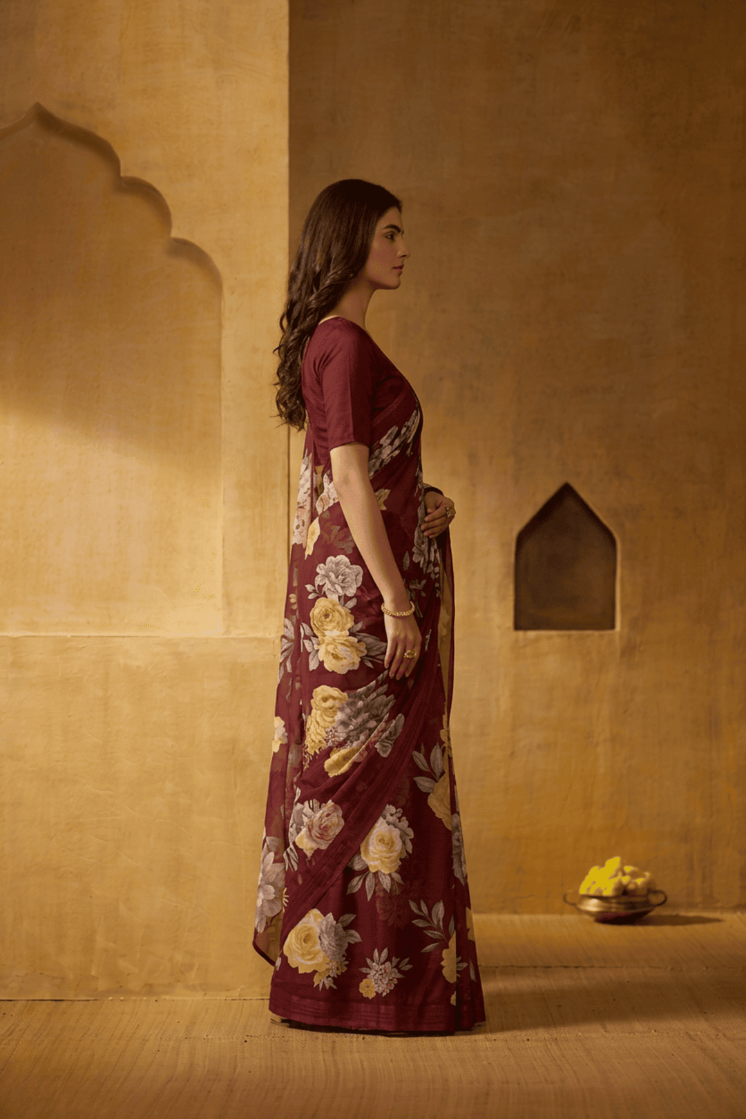 Printed chiffon Saree