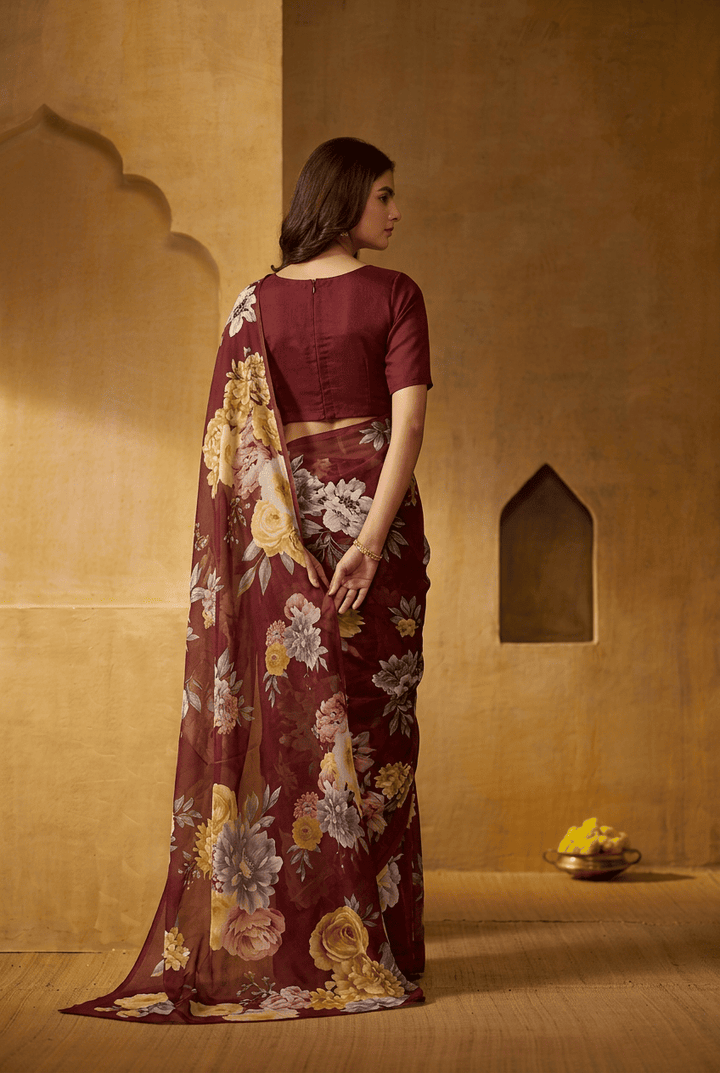 Printed chiffon Saree
