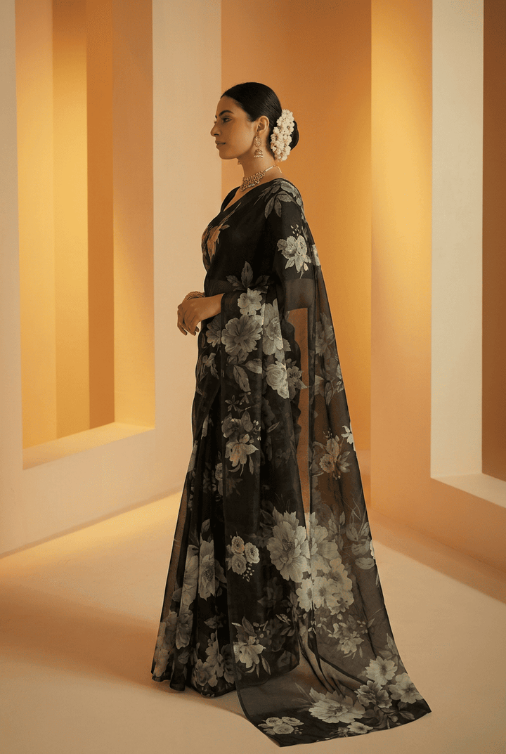 Printed chiffon Saree
