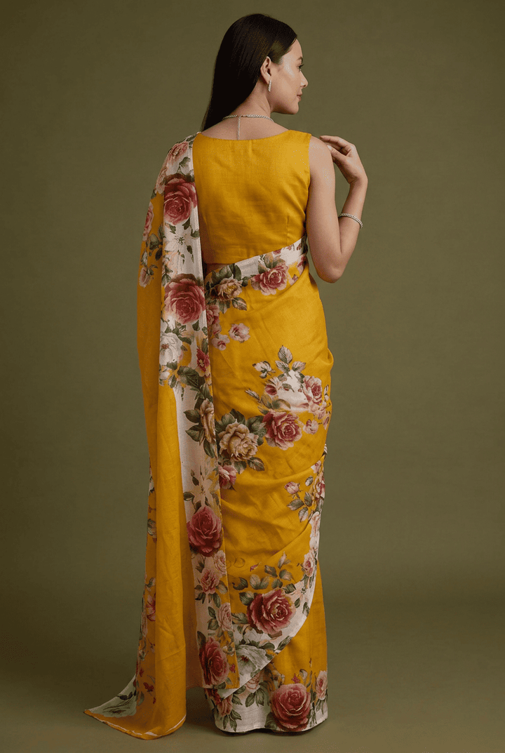 Printed chiffon Saree