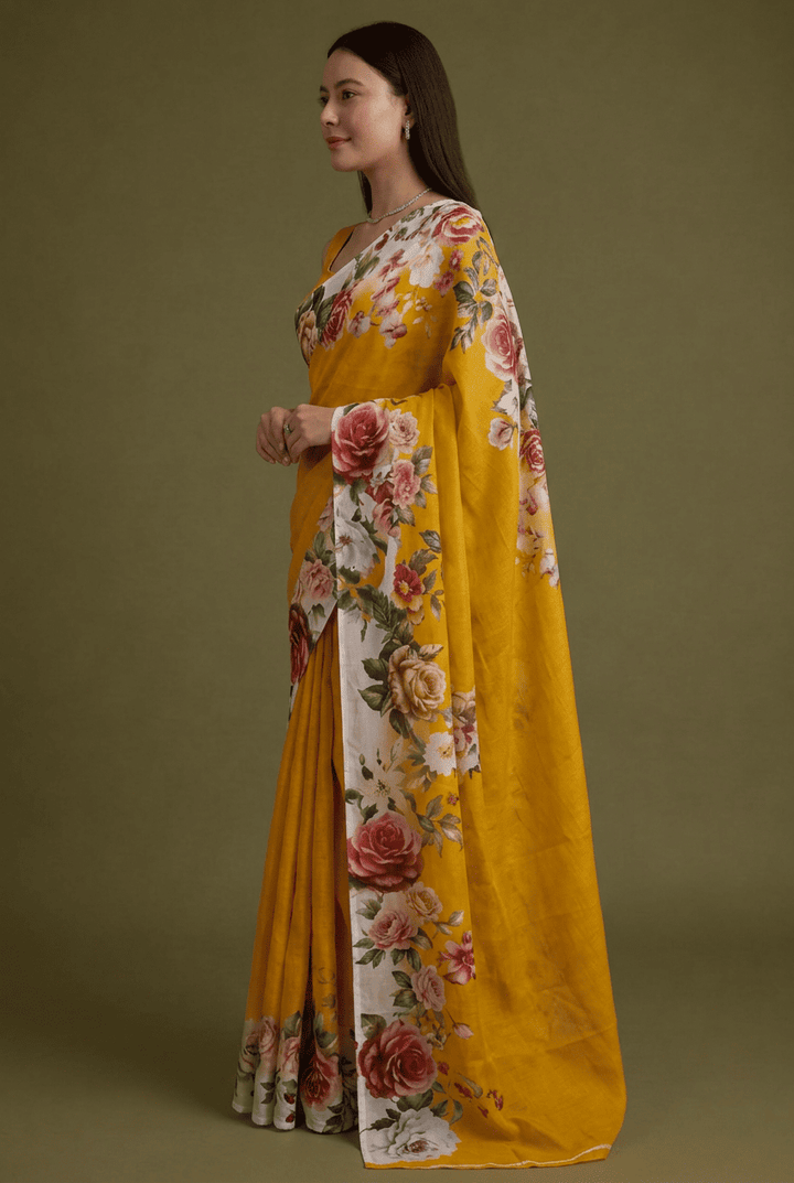 Printed chiffon Saree