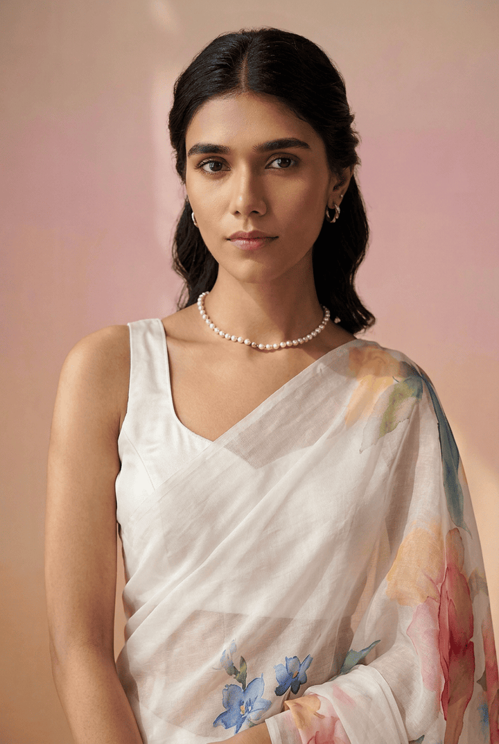 Printed chiffon Saree