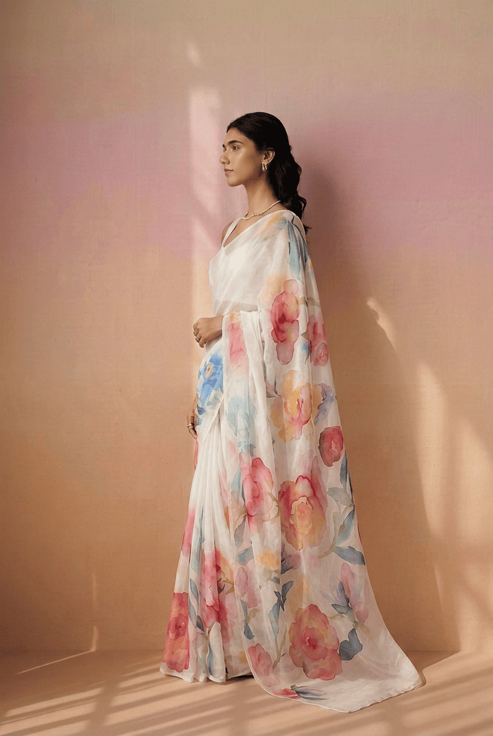 Printed chiffon Saree