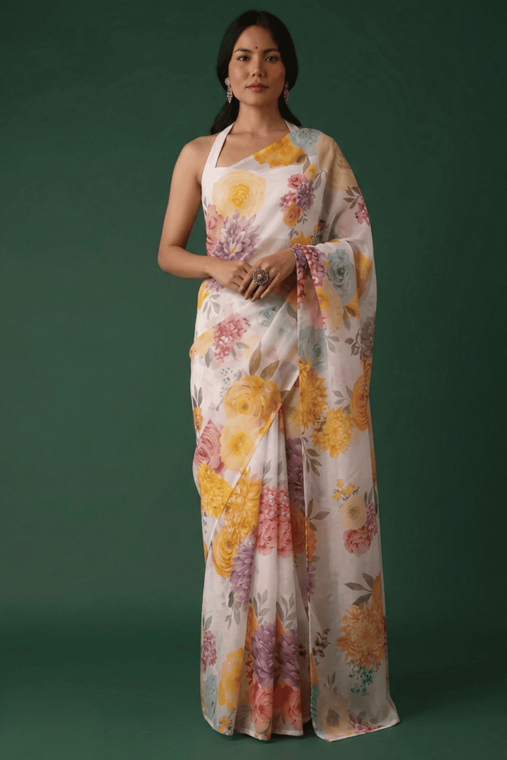 Printed chiffon Saree