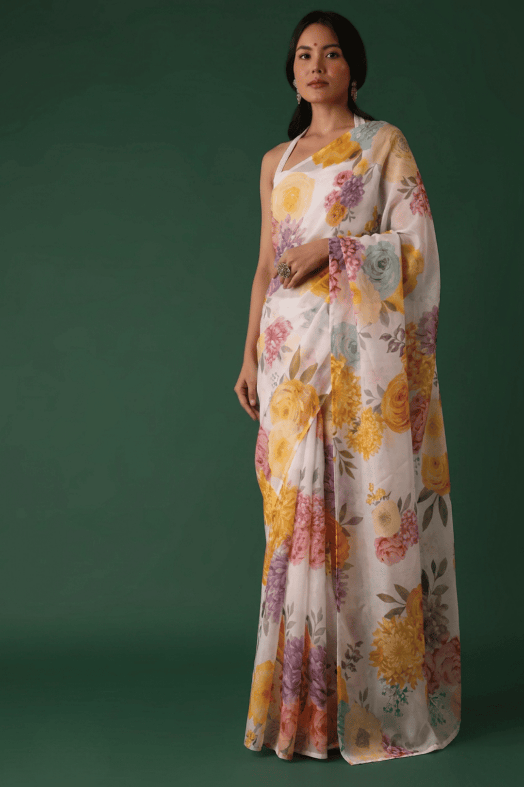 Printed chiffon Saree