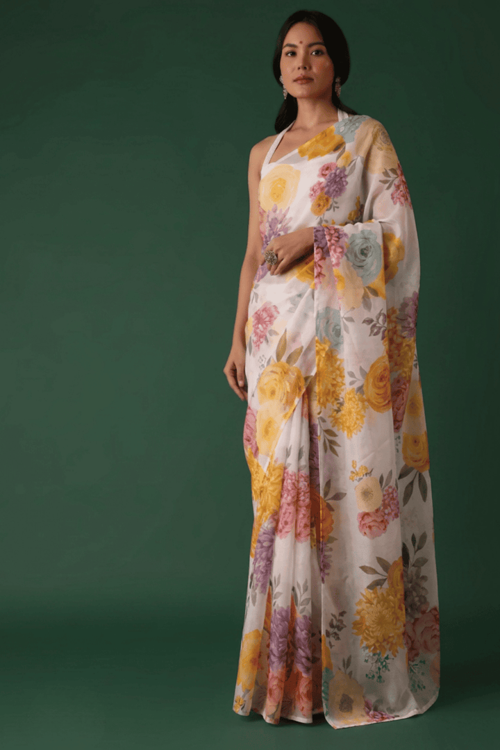 Printed chiffon Saree