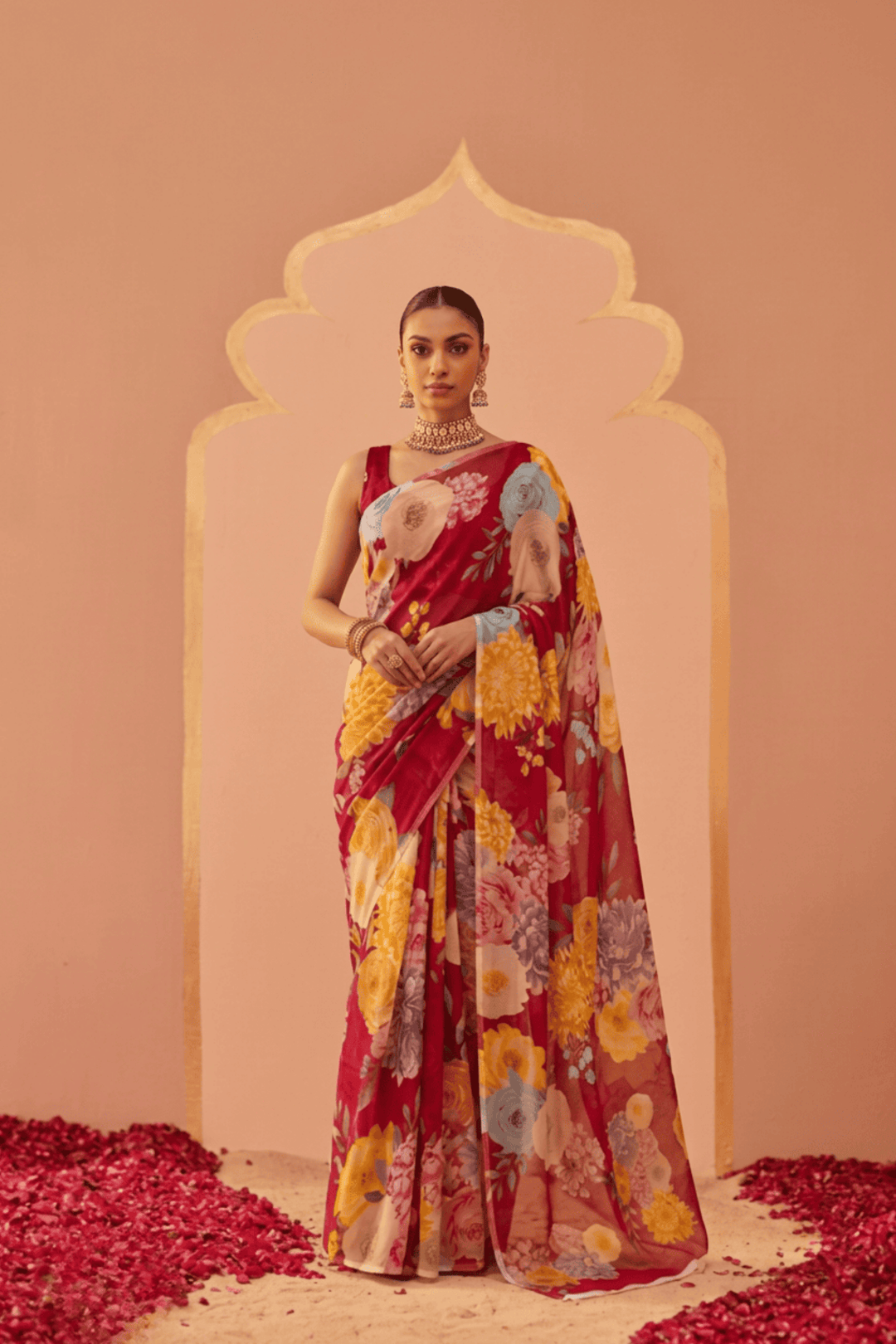 Printed chiffon Saree