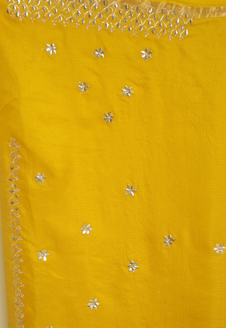 kota silk Saree with Dori, Gota, Gota Patti, Sequins work.