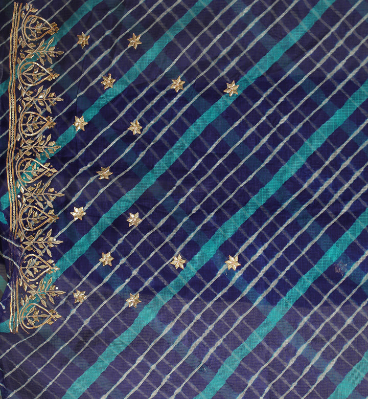Leheriya kota silk Saree with Dori, Gota, Gota Patti, Sequins work.