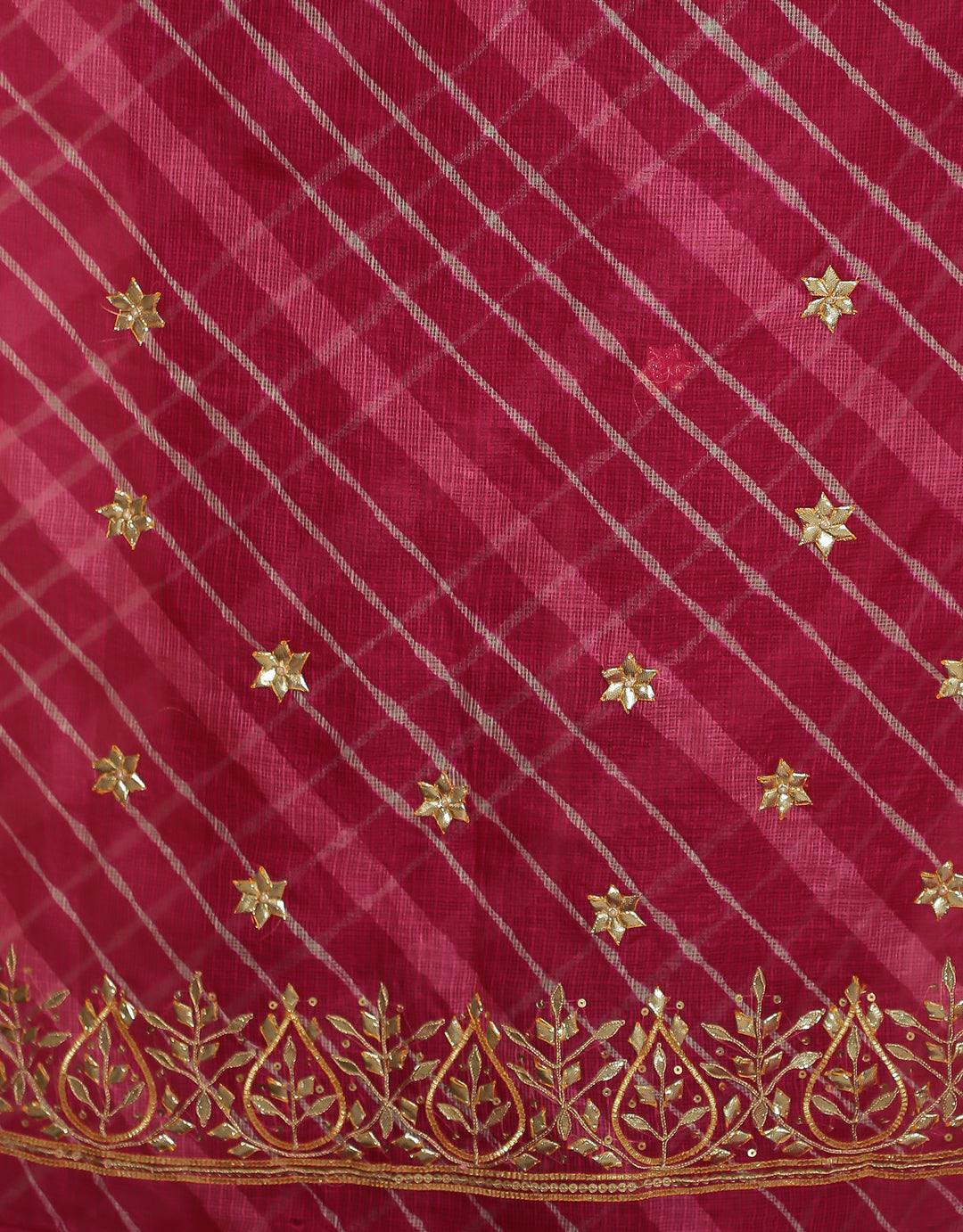 Leheriya kota silk Saree with Dori, Gota, Gota Patti, Sequins work.