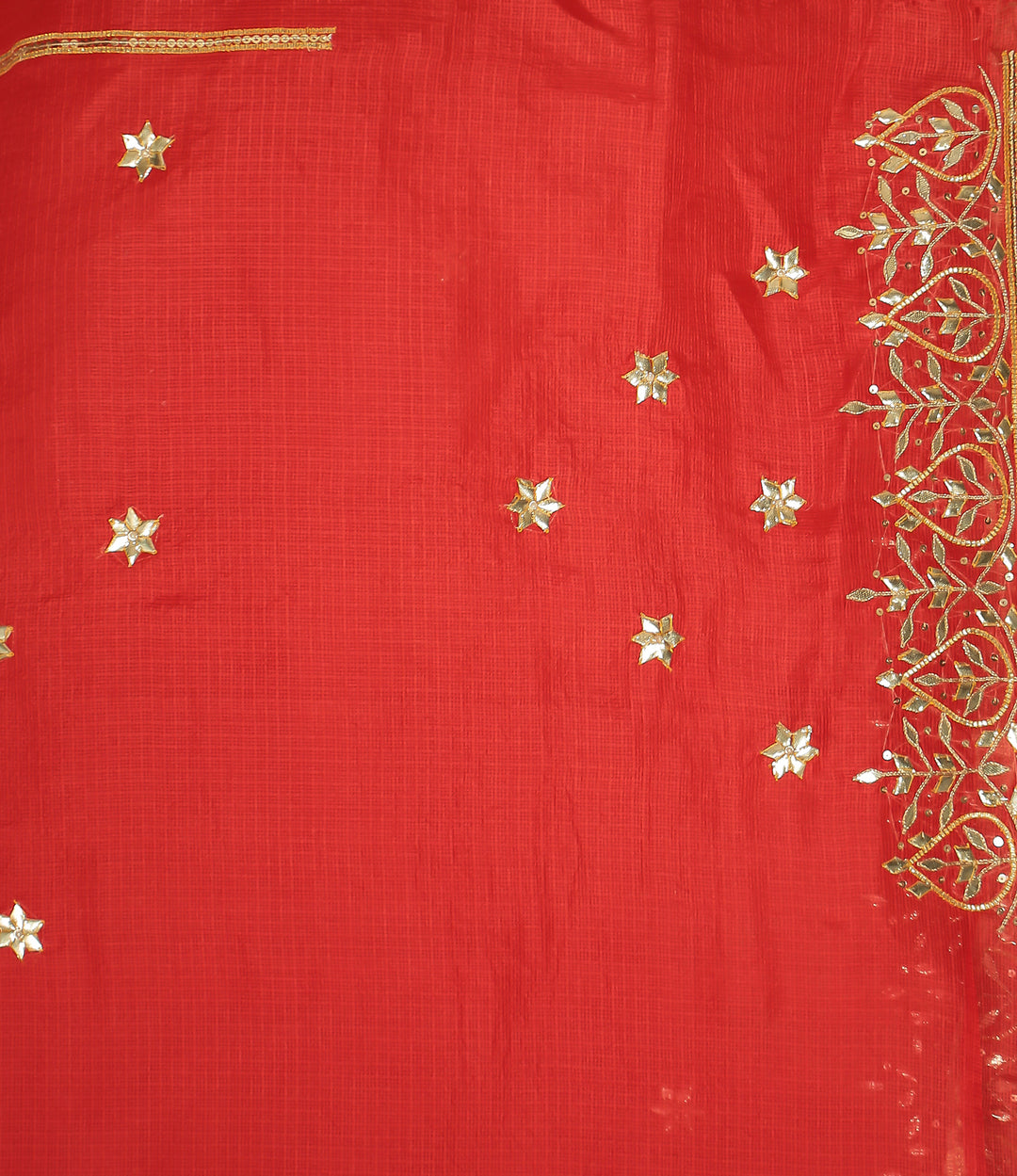 kota silk Saree with Aari, Dori, Gota Patti, Sequins, Zari work.
