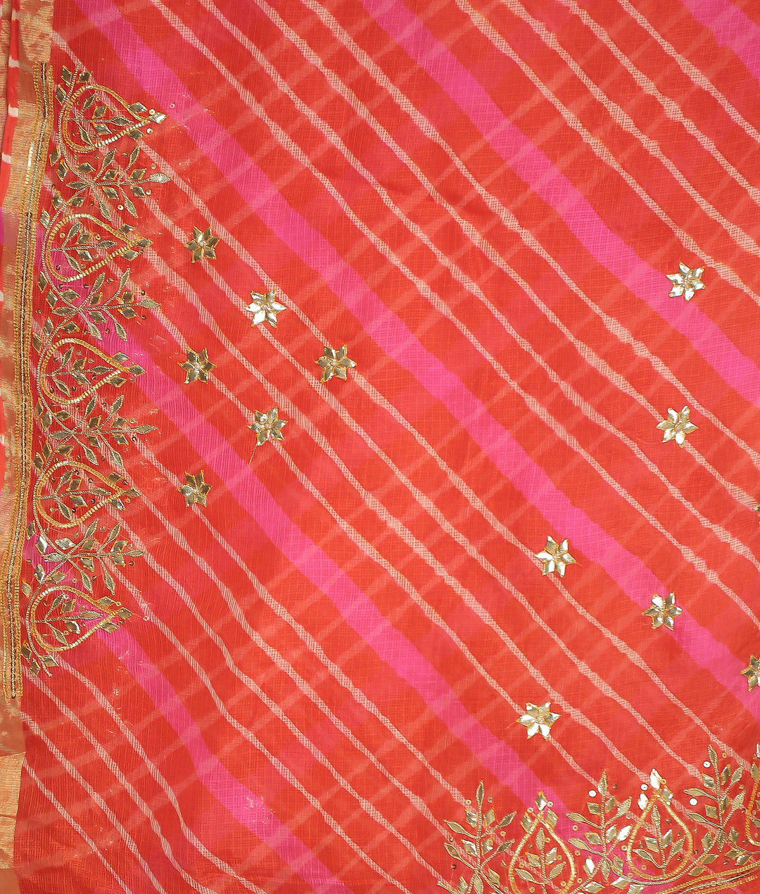 kota silk Saree with Aari, Gota Patti, Zari work.
