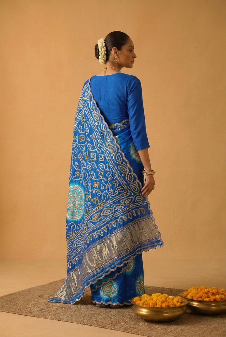 Bandhej Gajji Silk Saree