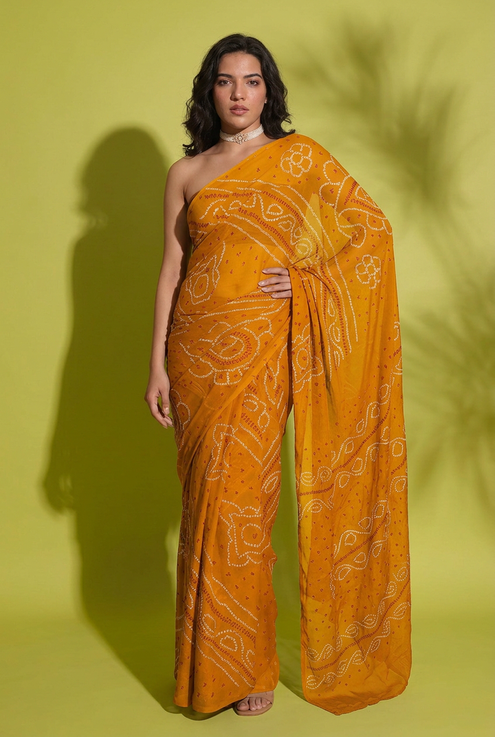 Bandhej Georgette Saree