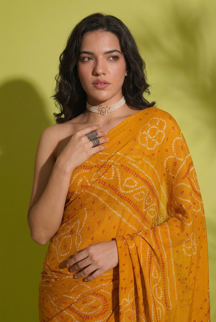 Bandhej Georgette Saree