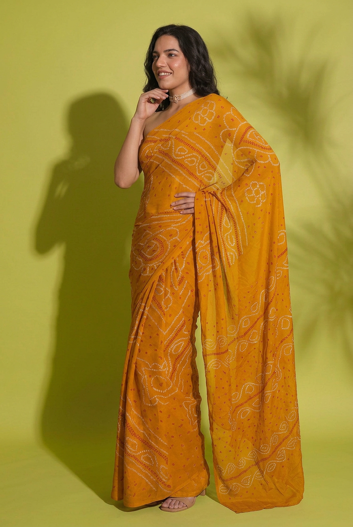 Bandhej Georgette Saree