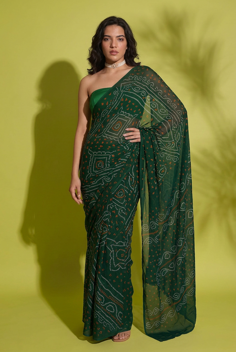 Bandhej Georgette Saree