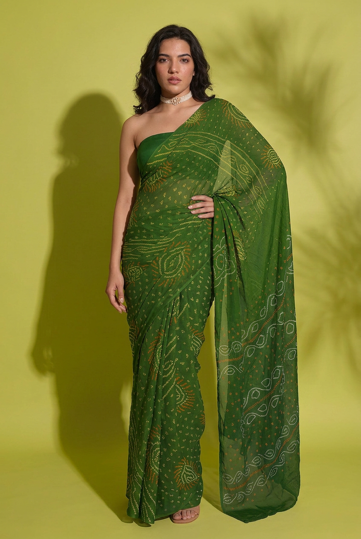 Bandhej Georgette Saree