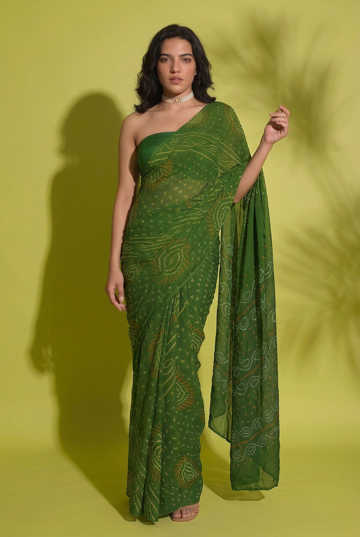 Bandhej Georgette Saree