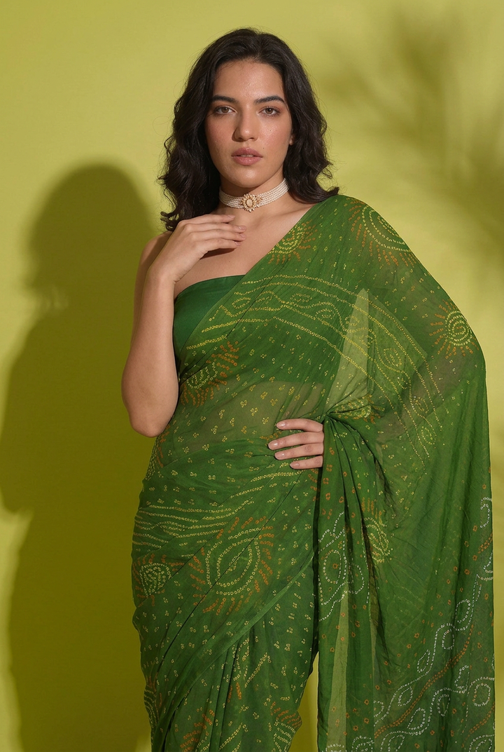 Bandhej Georgette Saree