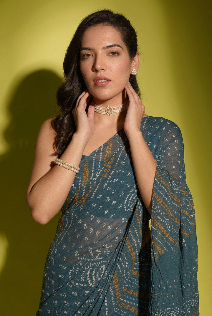 Bandhej Georgette Saree