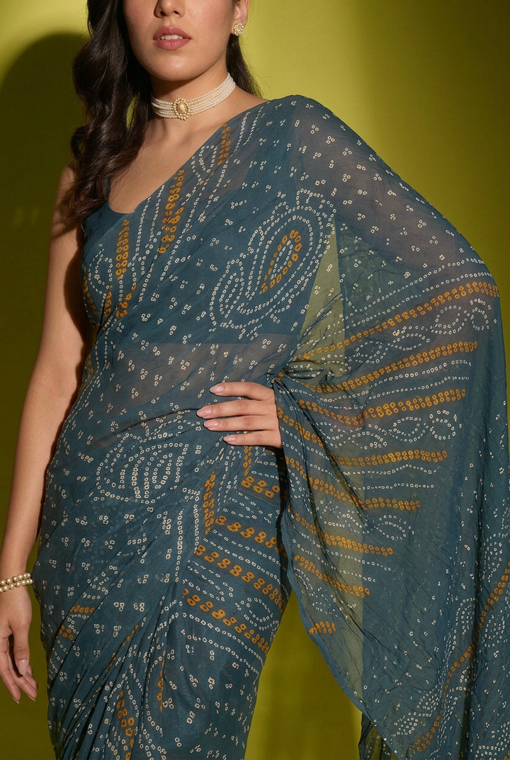 Bandhej Georgette Saree