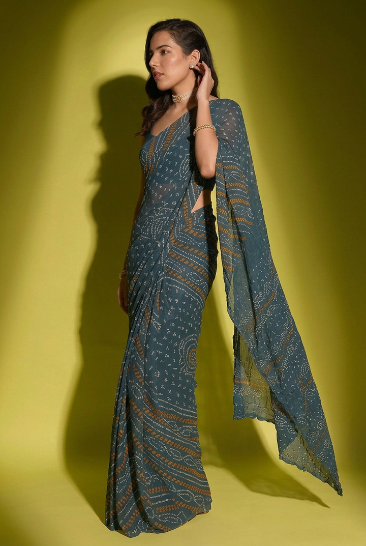 Bandhej Georgette Saree