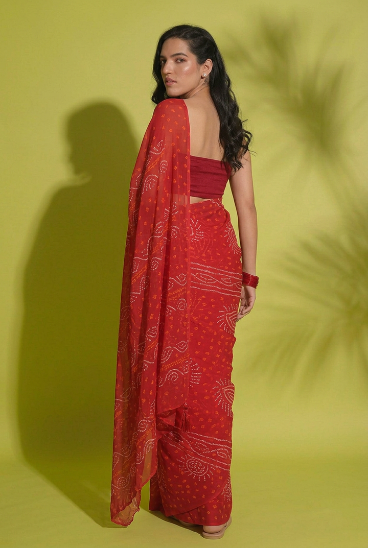 Bandhej Georgette Saree