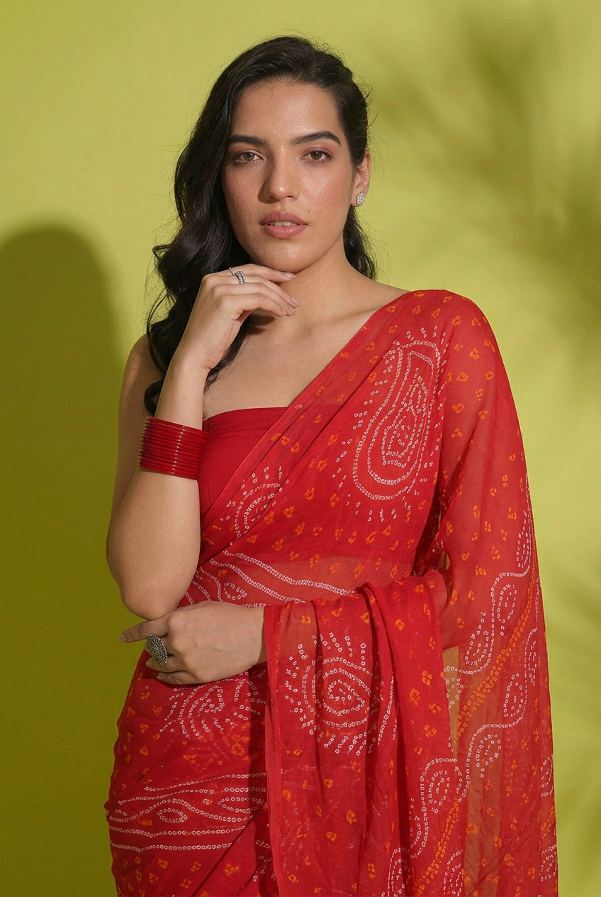 Bandhej Georgette Saree