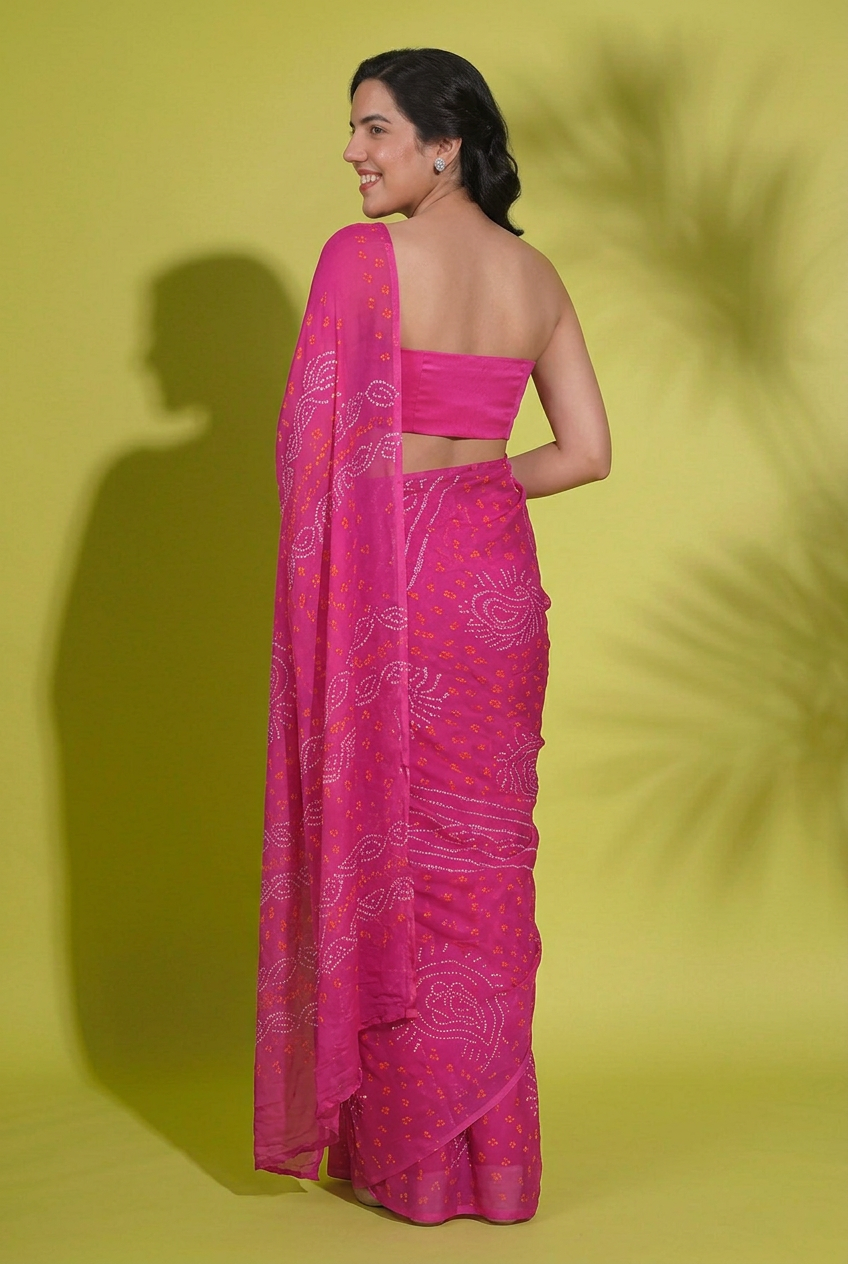 Bandhej Georgette Saree