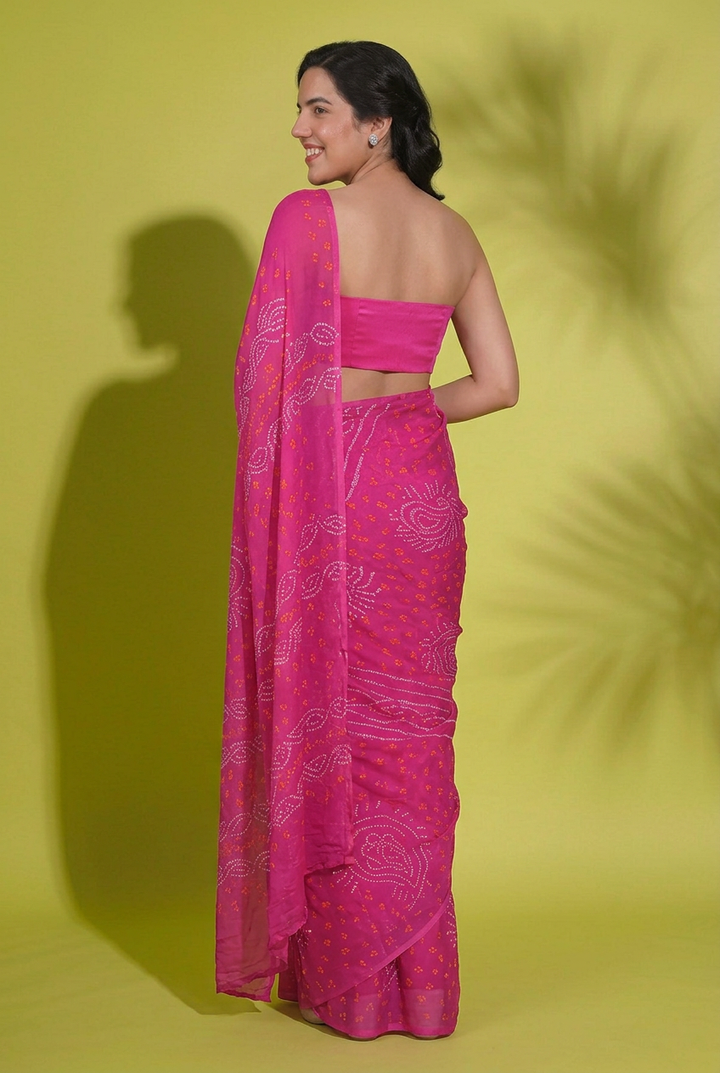 Bandhej Georgette Saree