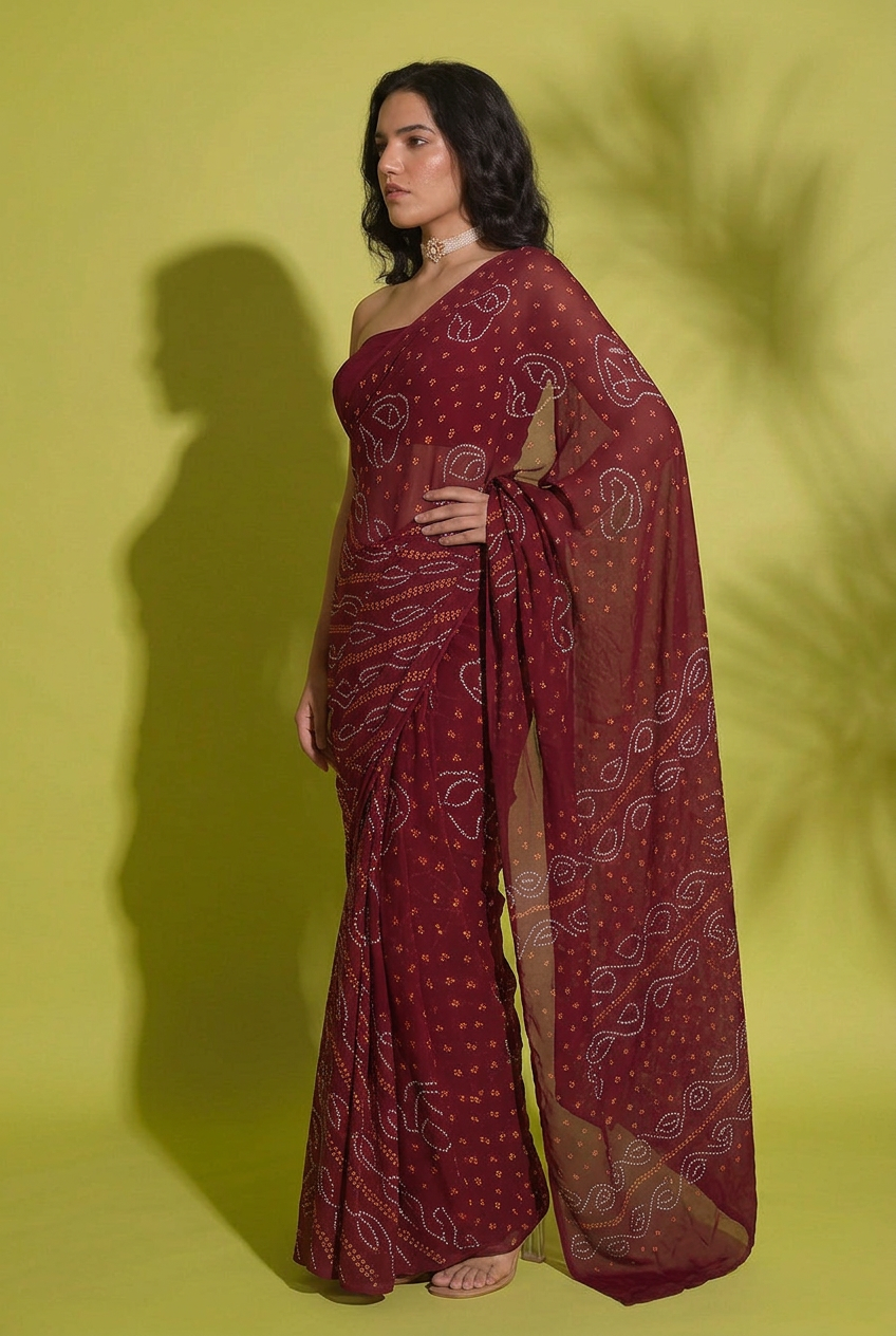 Bandhej Georgette Saree