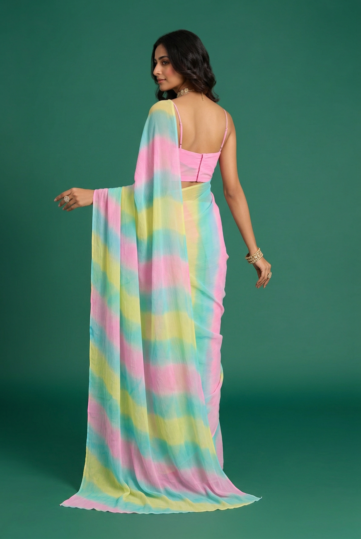 Leheriya Chiffon Saree