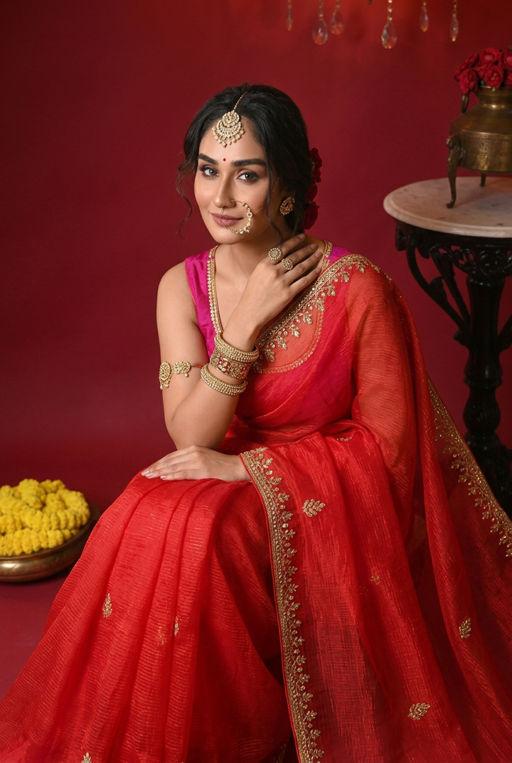 Kota silk Saree with Gota Patti work.