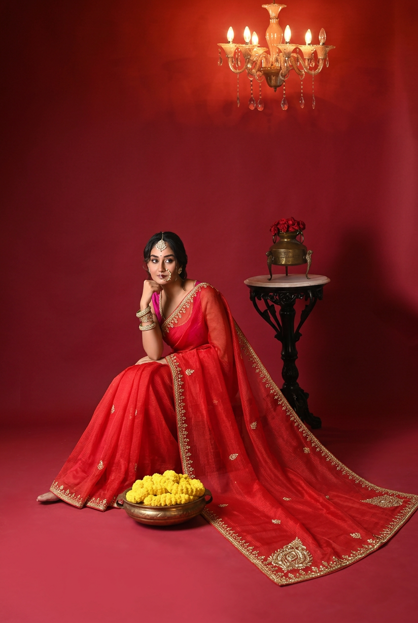 Kota silk Saree with Gota Patti work.
