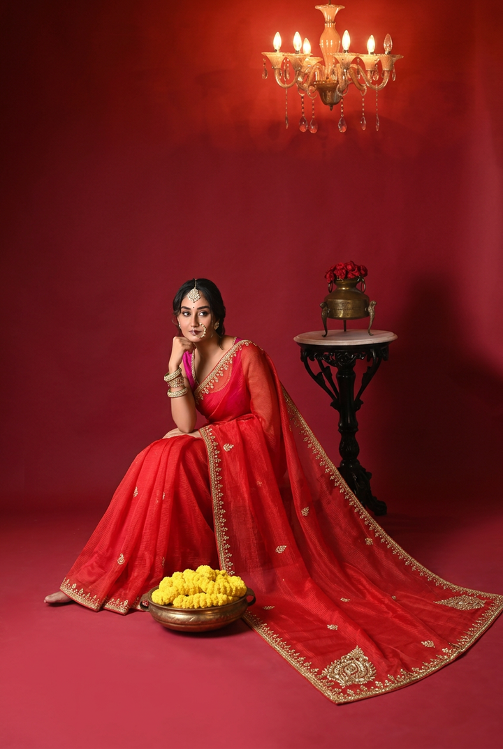 Kota silk Saree with Gota Patti work.
