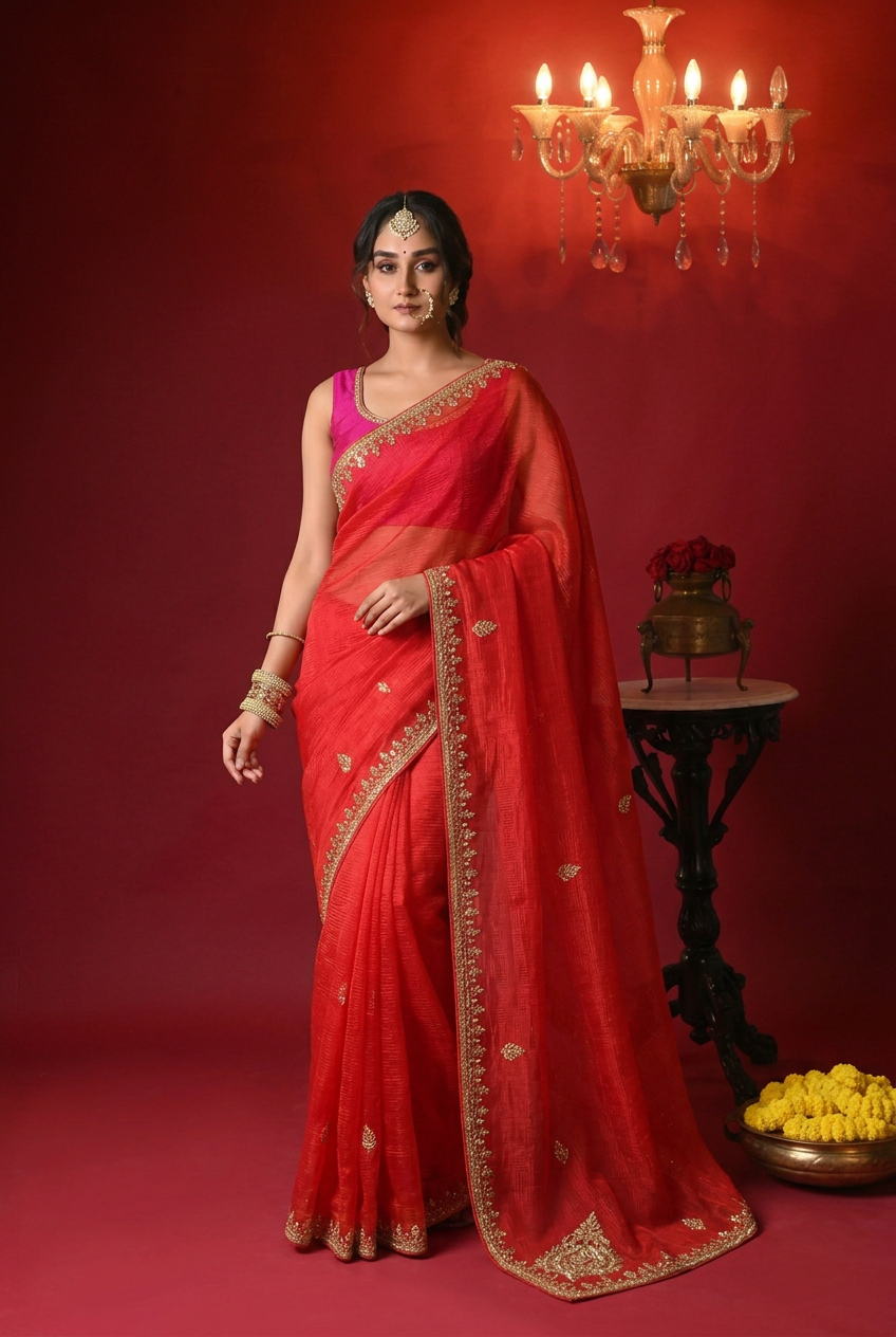 Kota silk Saree with Gota Patti work.