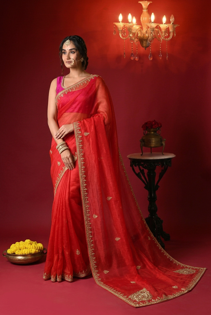 Kota silk Saree with Gota Patti work.