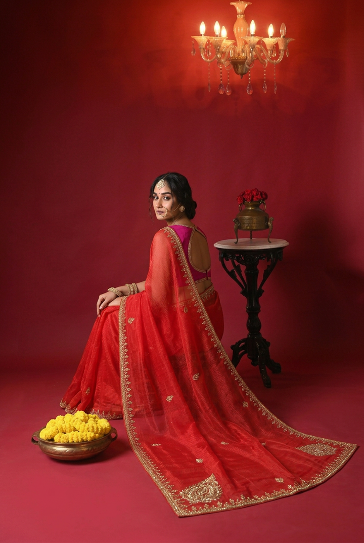 Kota silk Saree with Gota Patti work.
