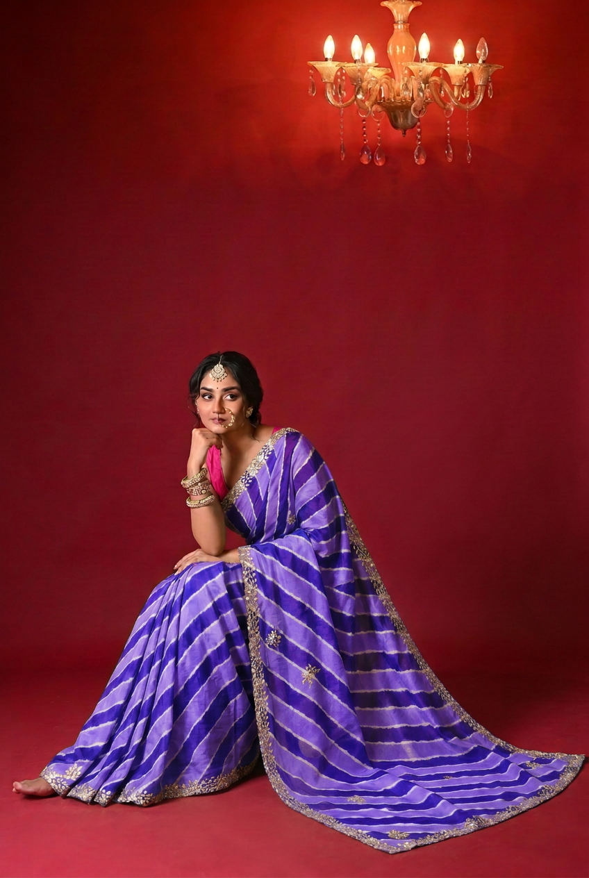 Tussar silk Saree with Gota Patti work.