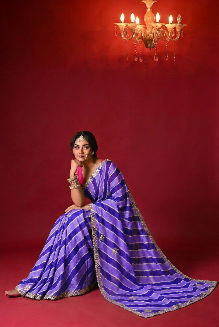 Tussar silk Saree with Gota Patti work.