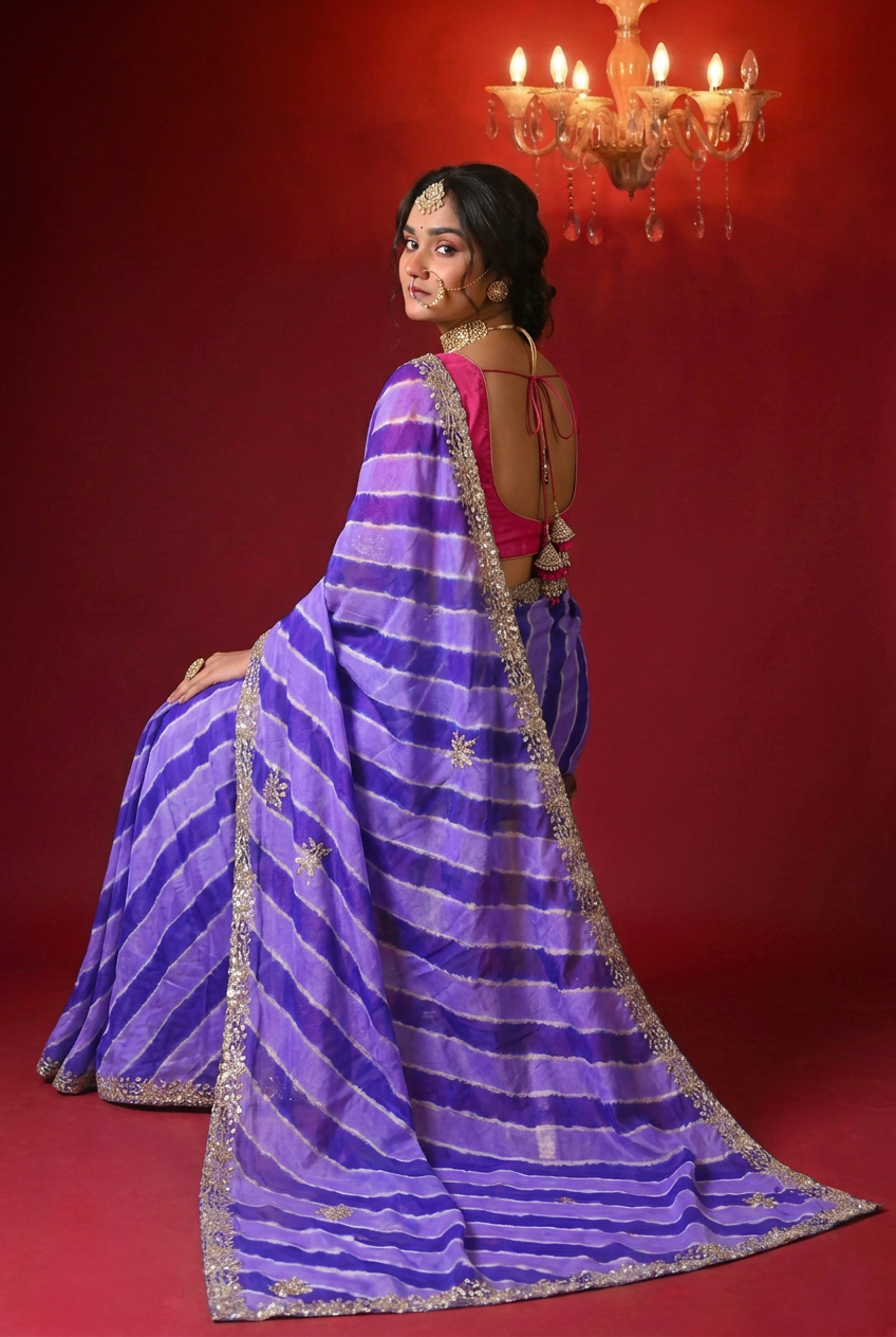 Tussar silk Saree with Gota Patti work.