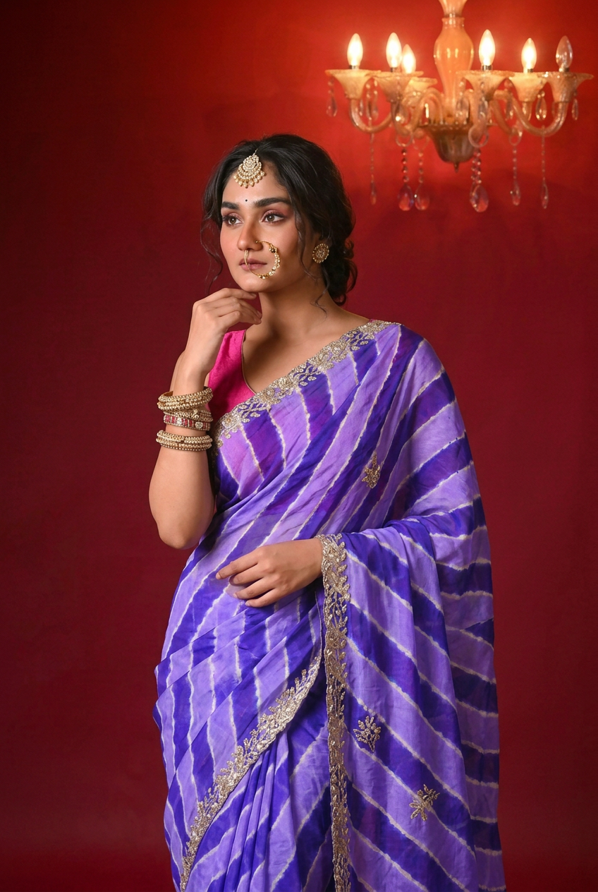 Tussar silk Saree with Gota Patti work.