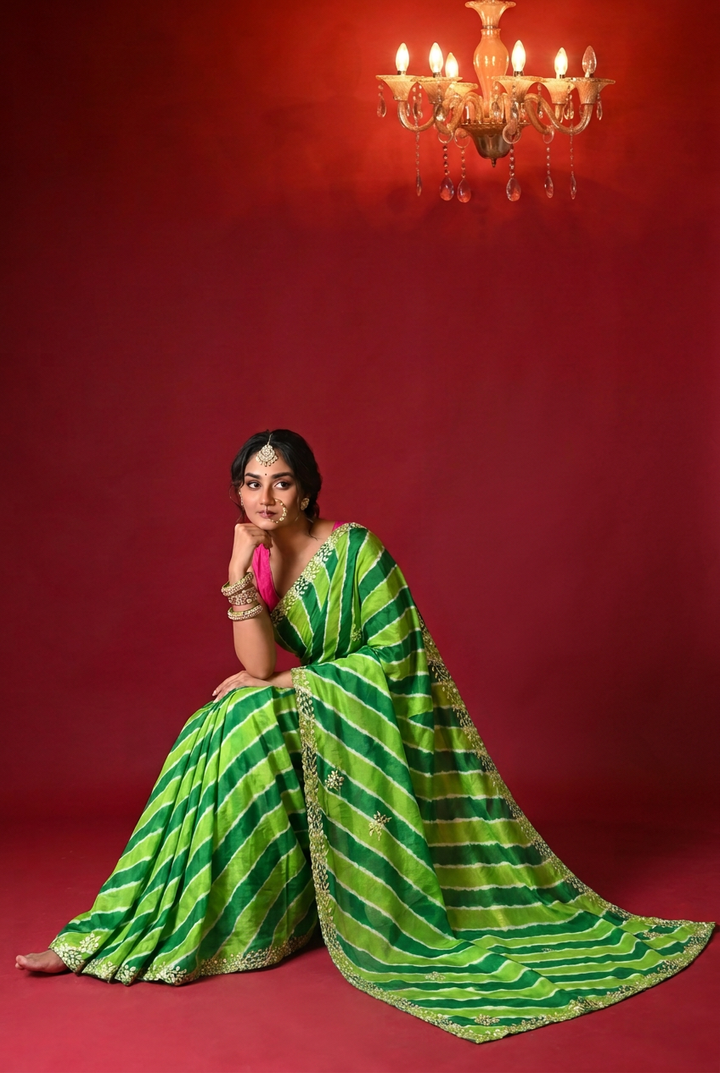 Tussar silk Saree with Gota Patti work.